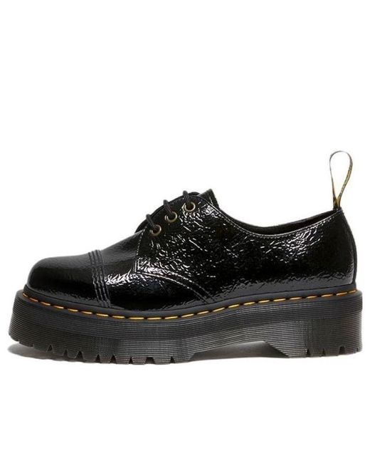 Dr. Martens Black 1461 Distressed Patent Leather Platform Shoes