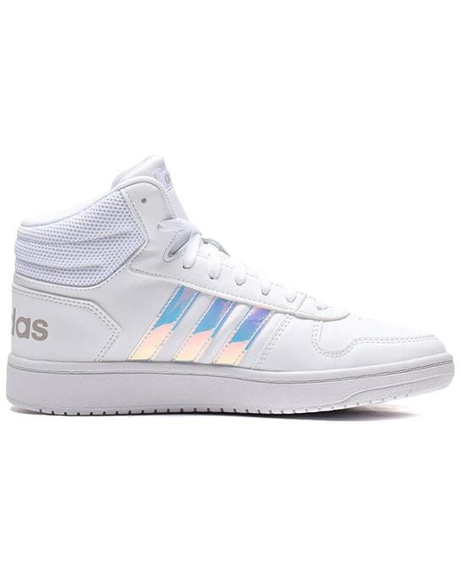 Adidas White (Wmns) Hoops 2.0 Mid Bluepurple'