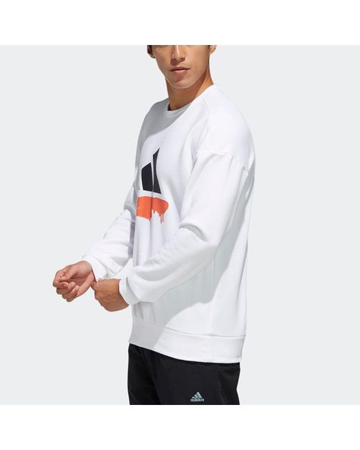 Adidas White O2 Swt Bos Casual Sports Pullover for men