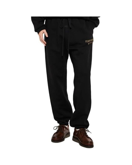 Fear Of God Black Curved Logo Sweatpants 130Bt242028F for men