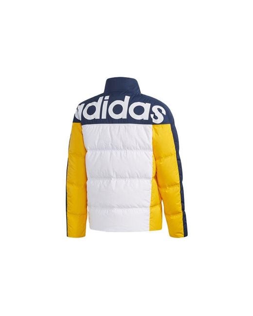 Adidas Yellow Neo Casual Sports Outdoor Windproof Stay Warm Down Jacket for men