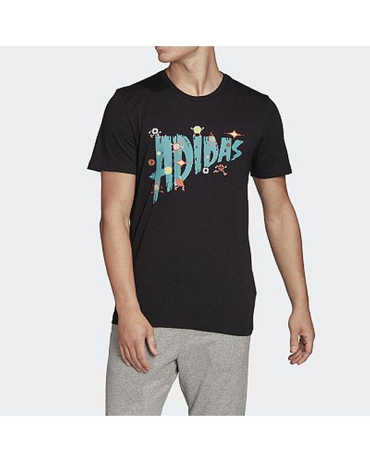 Adidas Black Sports Stylish 8-Bit Lineage Short Sleeve for men