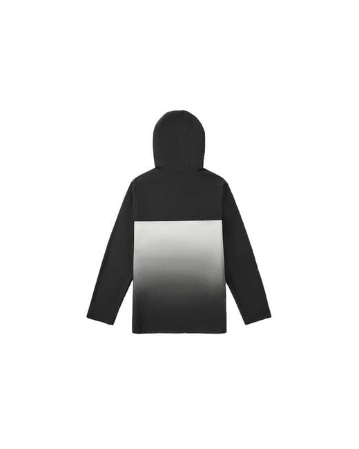 Vans Black Splicing Athleisure Casual Sports Hooded Jacket for men