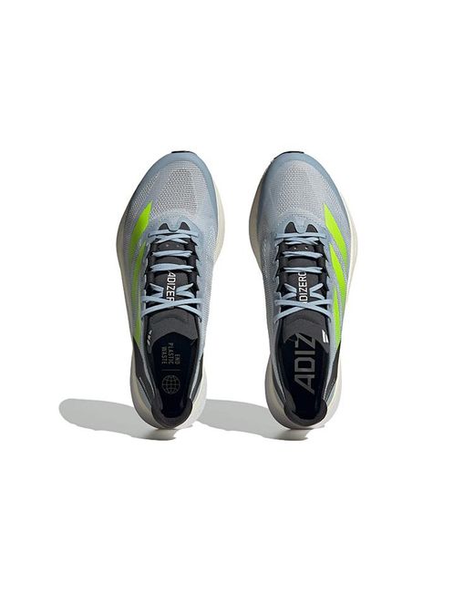 Adidas Blue Adizero Boston 12 'Wonder Lucid Lemon' for men