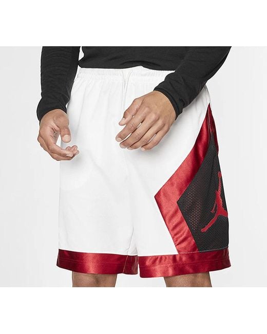 Nike White Jumpman Diamond Mesh Splicing Basketball Shorts for men