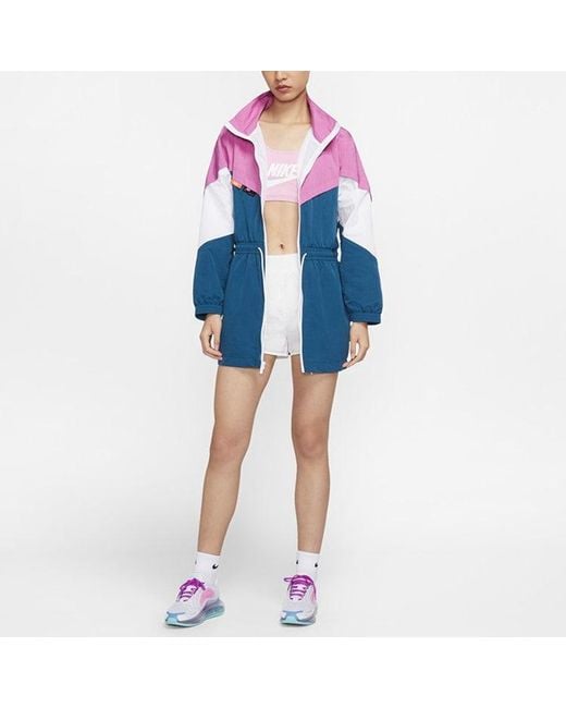 Nike Blue (Wmns) As W Sportswear Icn Clsh Track Jkt Jacket Cosmic Fuchsia