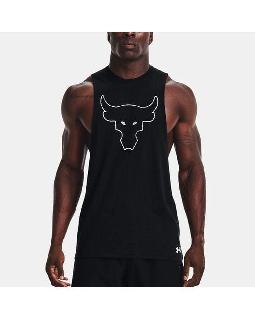 Under Armour Black Project Rock Brahma Bull Tank for men