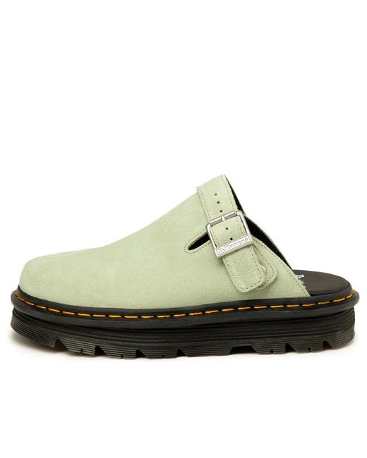 Dr. Martens Green Zebzag Suede Casual Slingback Platform Mules 'Sage' for men