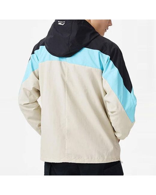 Li-ning Black Logo Color Block Full Zip Hooded Jacket Oatmeal' for men