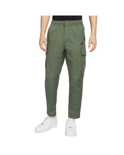 Nike Green Sportswear Utility Casual Sports Woven Unlined Long Pants for men