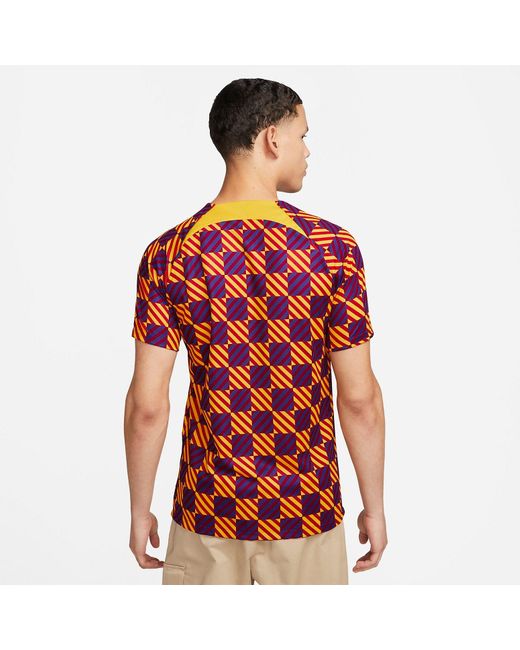 Nike Red Barcelona Fc Pre Match Soccer Jersey for men