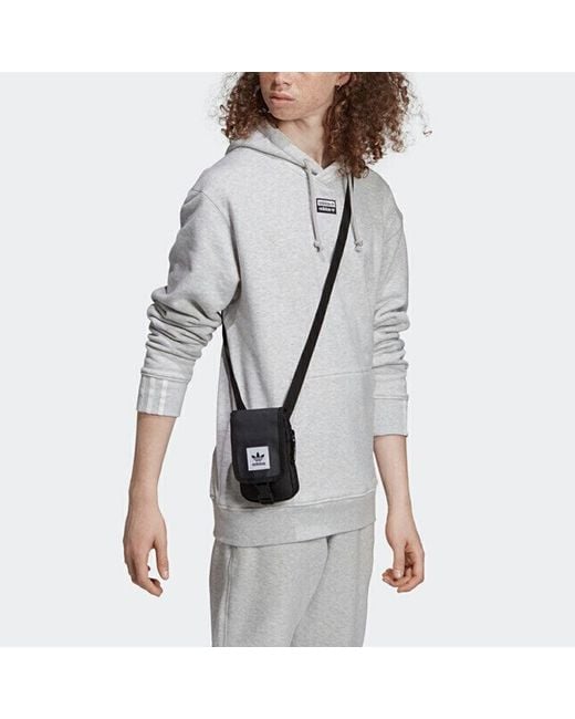 Adidas Gray Originals Casual Sports Solid Color Hooded Pullover for men