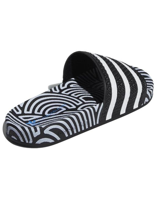Adidas Black Hirocoledge X Adilette Slides 'Takahashi Hiroko for men