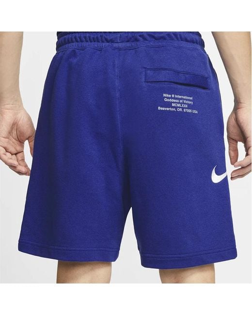 Nike Blue Swoosh French Terry Short Casual Sports Shorts for men