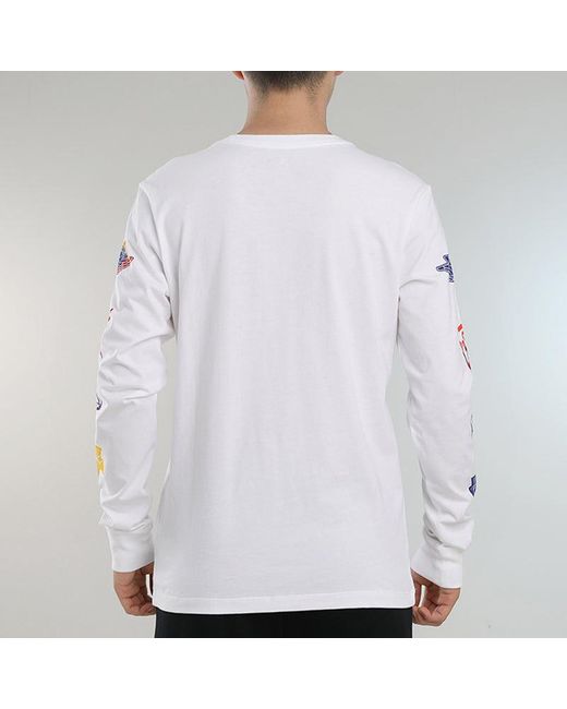 Nike White Logo Printing Round Neck Pullover Long Sleeves for men