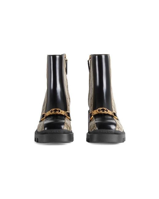 Gucci Brown (Wmns) Horesbit Interlocking G Ankle Boots Ebony'