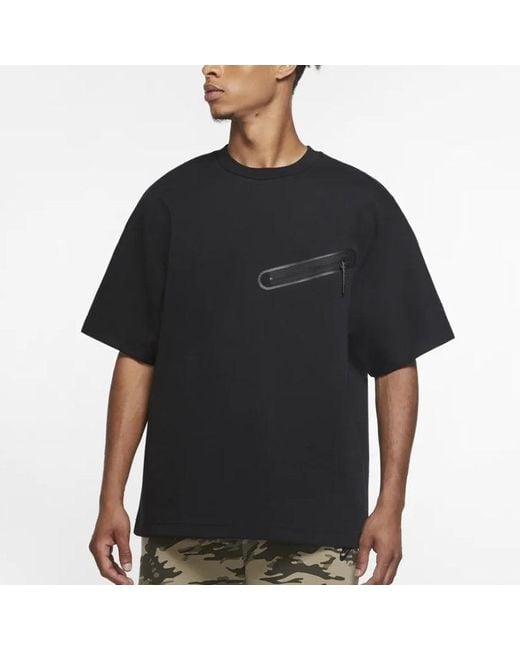 Nike Black Sportswear Nsw Tech Fleece Short Sleeve for men