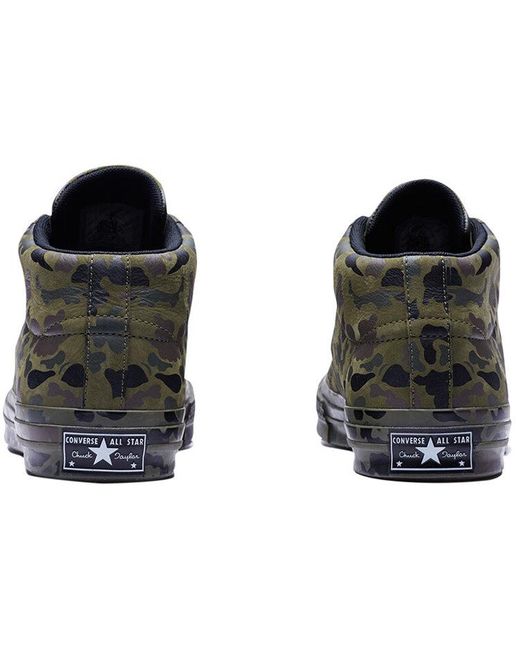 Converse Black One Star Retro Mid Tops Skateboarding Shoes Camouflage for men