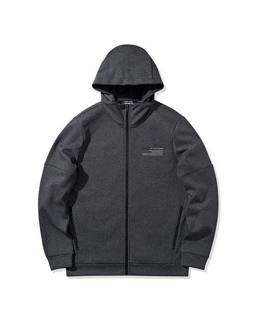 Li-ning Black Logo Cardigan Jacket 'Dark' for men
