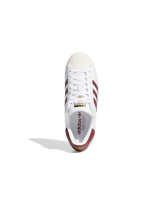 Adidas White Superstar 'Cream Collegiate Burgundy' for men