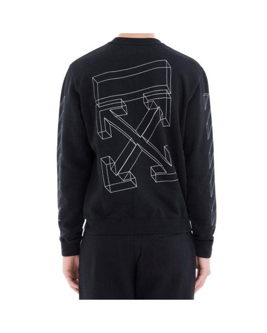 Off-White c/o Virgil Abloh Black C O Virgil Abloh 3D Diag Lines Sweater for men