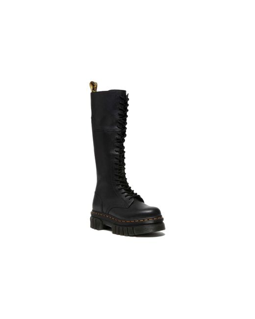 Dr. Martens Black (Wmns) Dr.Martens Audrick 20-Eye Leather Knee High Platform Boots