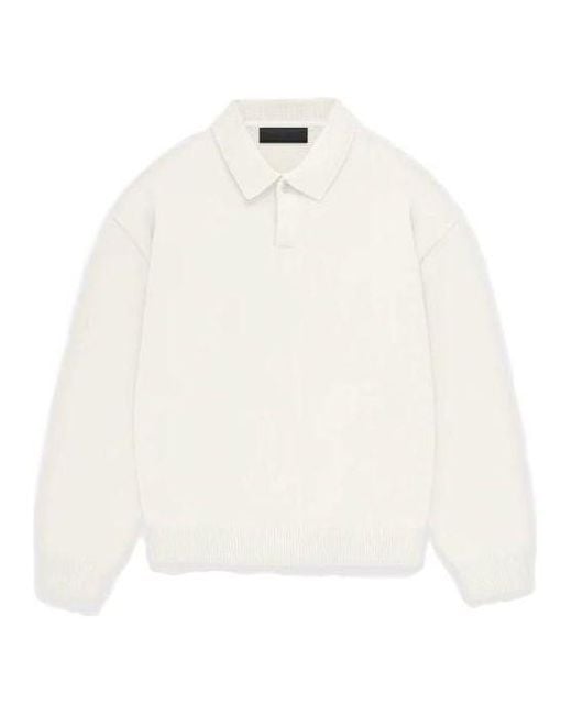 Fear Of God White Fw23 Knit Polo 'Cloud Dancer' for men