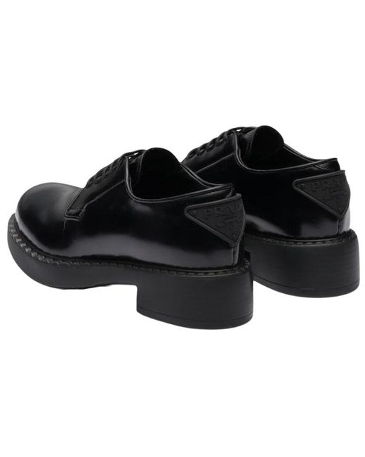 Prada Black (Wmns) 50Mm Brushed Leather Derby Shoes