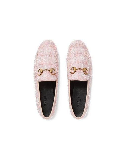 Gucci Pink (Wmns) Jordaan Tweed Loafers