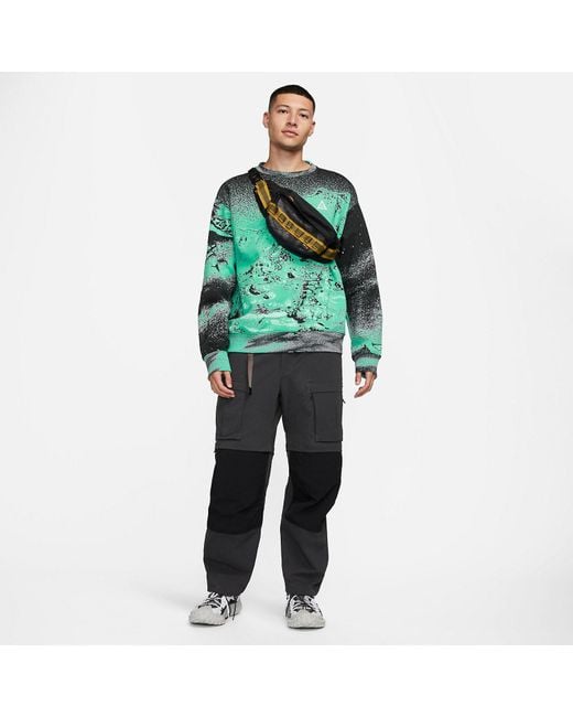Nike Green Acg Therma-Fit All-Over Print Fleece Crew 'Light Menta' for men
