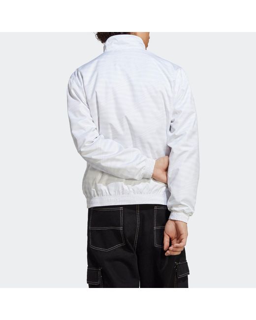 Adidas White Real Madrid Anthem Reversible Jacket for men