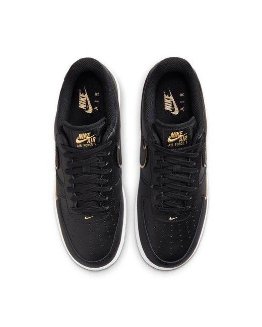 Nike Black Air Force 1 '07 Lv8 'Metallic Swoosh Pack for men