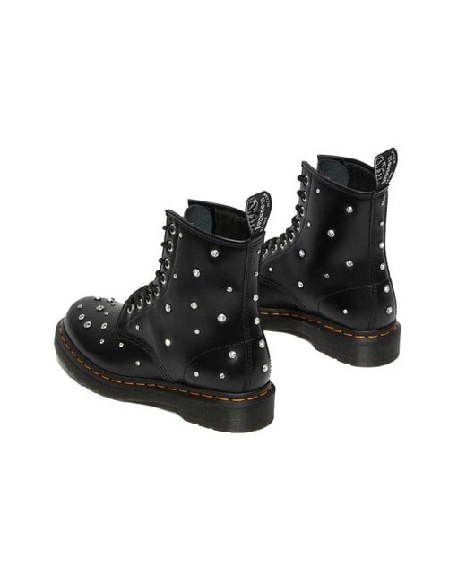 Dr. Martens Black (Wmns) Swarovski X 1460 Martin Boots