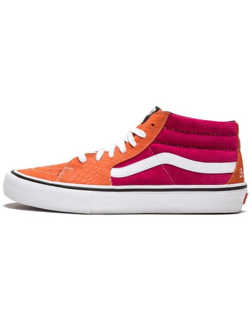 Vans Red Supreme X Sk8-Mid Pro 'Corduroy Croc' for men