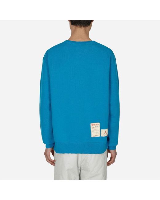 Nike Blue X Union Crossover Ss22 Logo Solid Color Sleeve Sports Round Neck Asia Edition for men