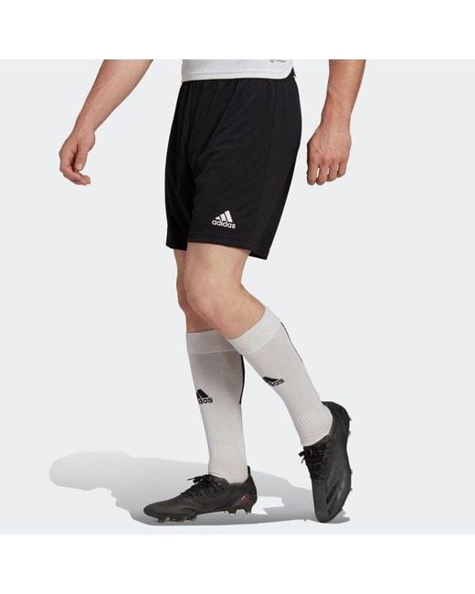 Adidas Black Solid Color Logo Printing Straight Casual Shorts for men