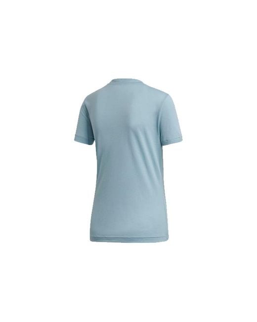 Adidas Blue (Wmns) Classic Logo Short Sleeve