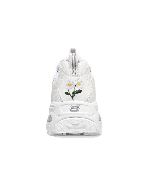 Skechers White (Wmns) D'Lites 1.0 Sneakers