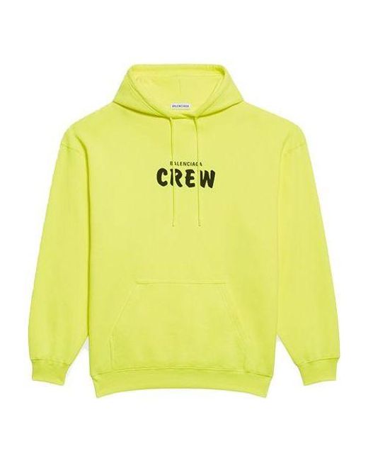 Balenciaga Yellow (Wmns) Crew Printing Hoodie