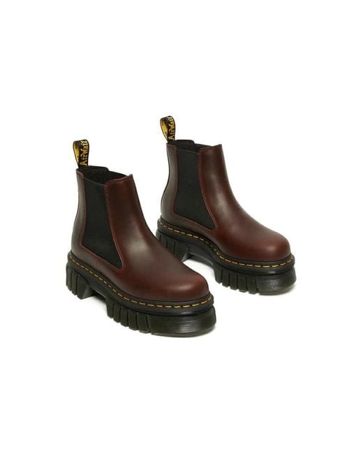 Dr. Martens Brown (Wmns) Audrick Brando Leather Platform Chelsea Boots