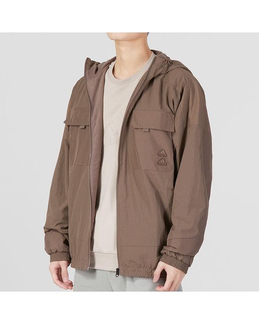 Adidas Brown St Gz Mh Wv Jkt Logo for men