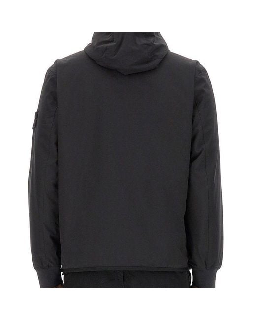 Stone Island Blue Waffen Patch Shell R Hooded Jacket for men
