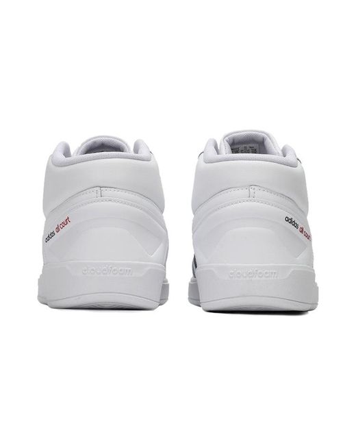 Adidas White All Court Mid Shoes for men