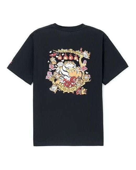 Li-ning Black Rijindoujin Cartoon Graphic T-Shirt for men