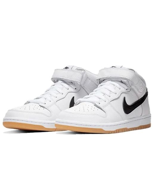 Nike White Sb Dunk Mid Label' for men