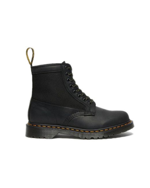 Dr. Martens Black 1460 Panel Leather Lace Boots for men