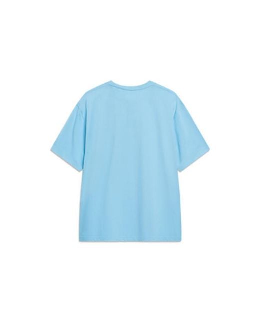 Li-ning Blue Small Tree Graphic T-shirt for men