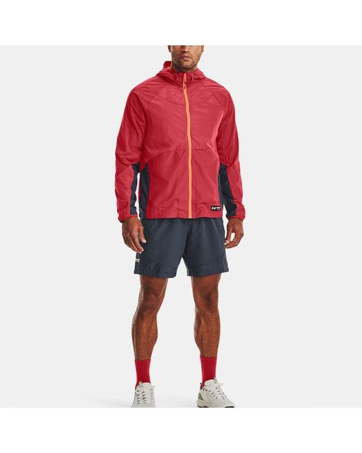 Under Armour Red Rush Woven Full Zip Jacket 'Coral' for men