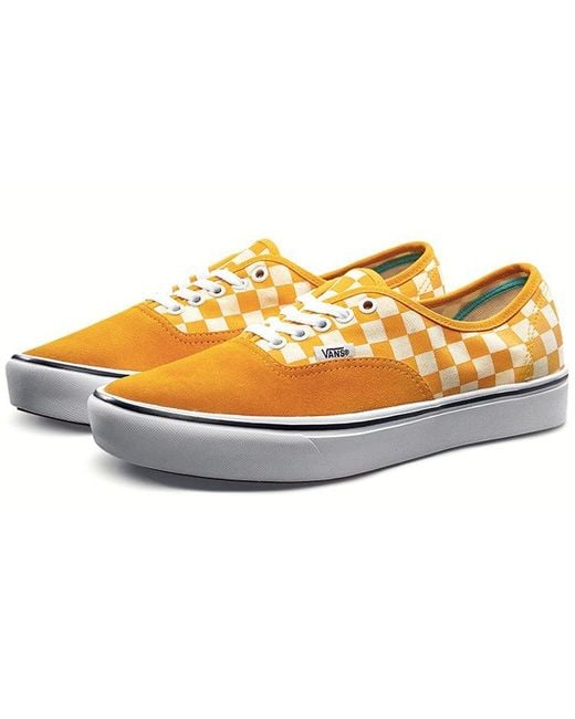 Vans Yellow Comfycush Authentic 'Checker Zinnia' for men