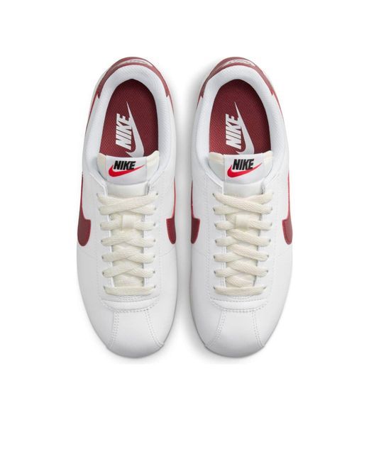 Nike Cortez Womens Casual Trainers In White Red - 6 Uk